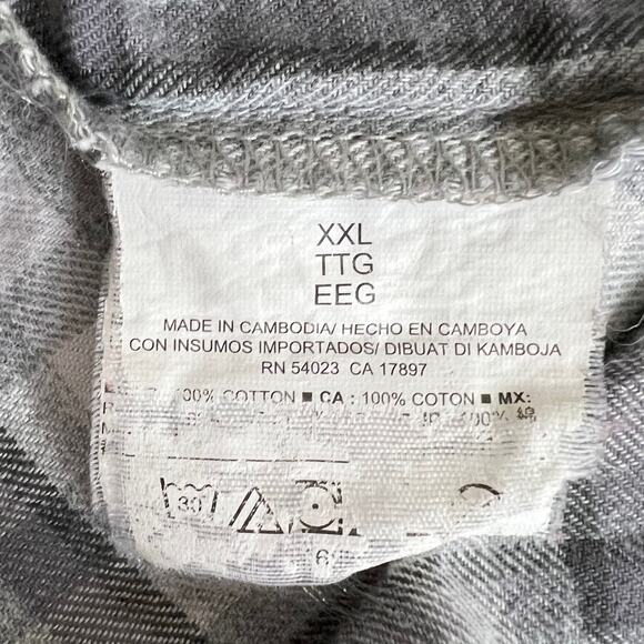 Old Navy Womens Button Up Shirt XXL Gray White Plaid Lightweight Flannel - Picture 5 of 5